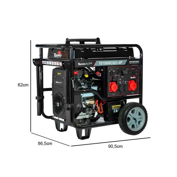 Imagem de Gerador de Energia Gasolina 17kva Trifásico 380v Toyama Tg15000cxe3-xp Partida Elétrica