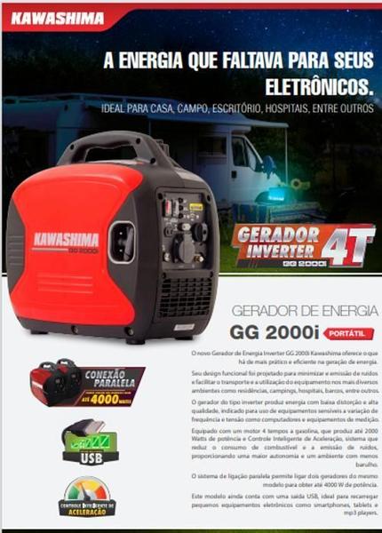 Imagem de Gerador Kawashima Gg2000I - Inverter Mono 220V