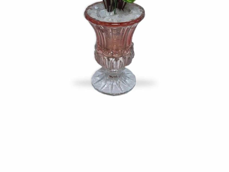 Imagem de Gérbera Rosa Luxo Arranjo Flor Artificial Vaso Em Vidro - FLORDECORAR