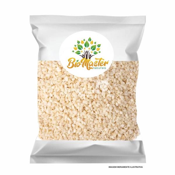 Gergelim branco despeliculado 1kg - Biomaster Imagem de Gergelim branco despeliculado 1kg