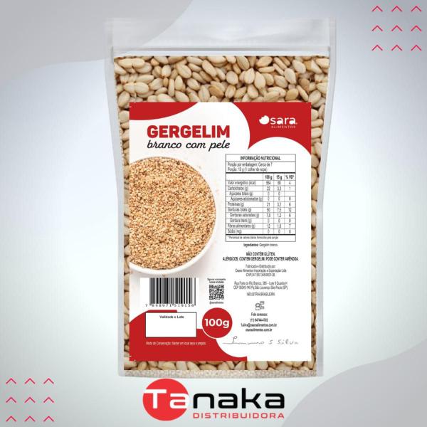 Imagem de Gergelim natural branco com pele osara 100g