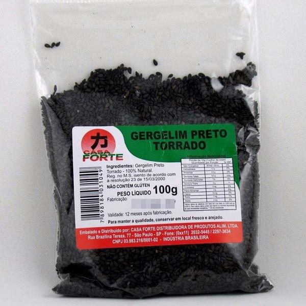 Gergelim Preto Torrado 100g - Casa Forte Imagem de Gergelim Preto Torrado 100g - Casa Forte