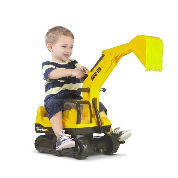 Imagem de Giant Escavadeira Gigante Carrinho Para Criança Brinquedo Amarelo Trator Realista Infantil