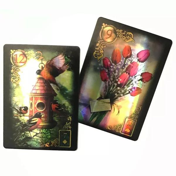 Imagem de Gilded Reverie Lenormand Oracle Deck Holográfico Oráculo Cigano Baralho de Cartas de Tarô