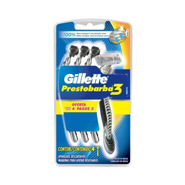 Imagem de Gillette Presto3 Aparelho De Barbear C/4