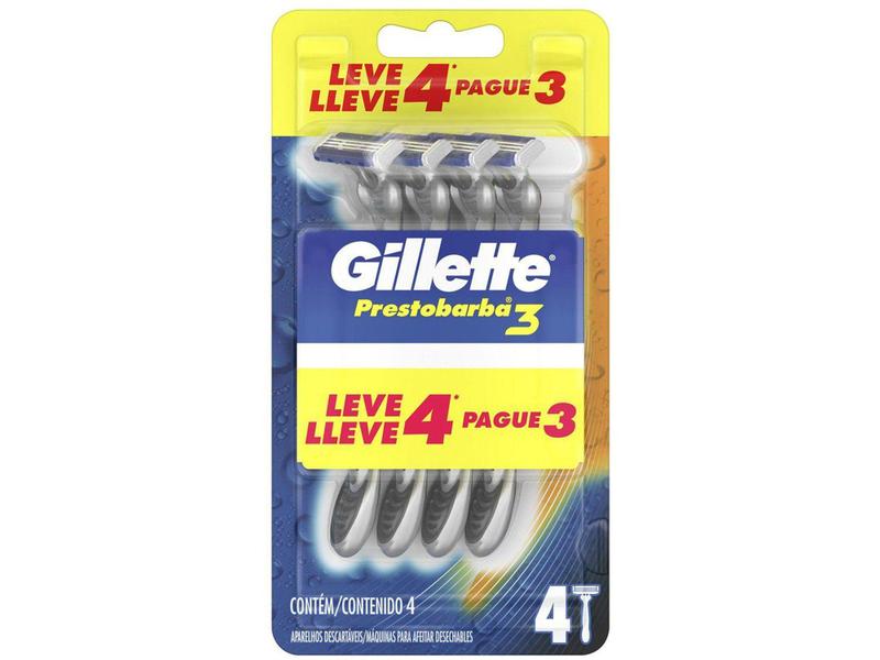 Imagem de Gillette Prestobarba 3  - Aparelho de Barbear 4 Unidades