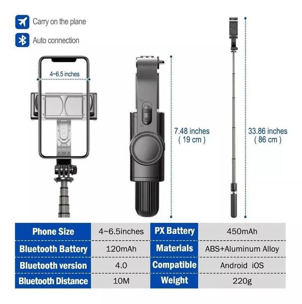 Imagem de Gimbal estabilizador automático para celular