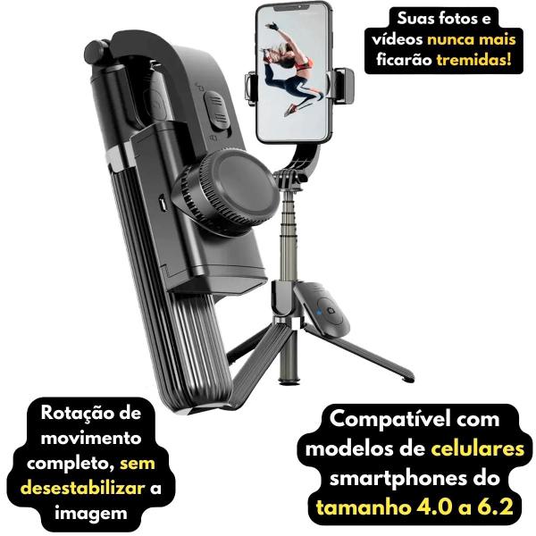 Imagem de Gimbal Estabilizador De Celular Tripé Mobile Com Controle