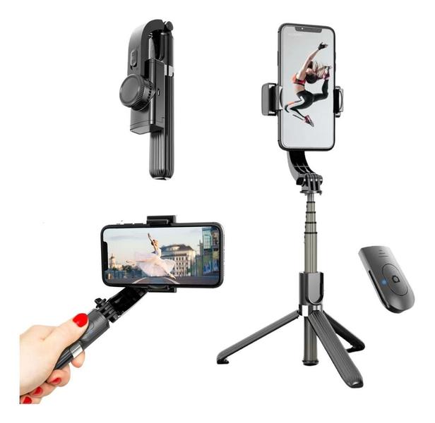 Imagem de Gimbal Estabilizador Imagem Celular Pau De Selfie Bluetooth