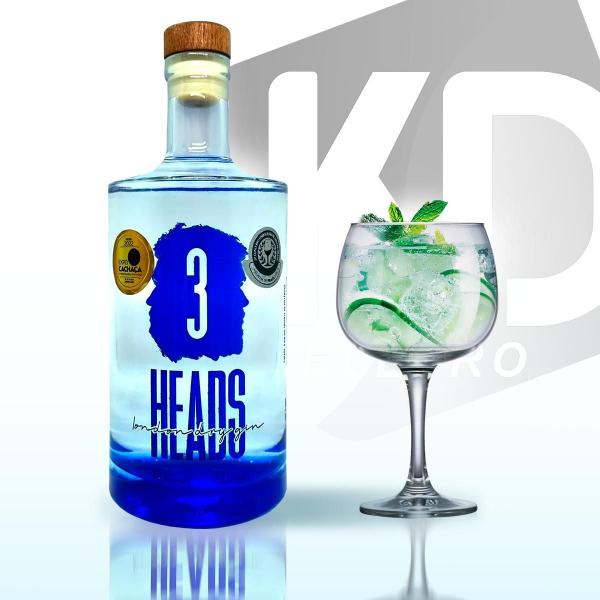 Gin 3 Heads London Dry Original Gyn Cabaré 750 M L - Dom Tapparo Imagem de Gin 3 Heads London Dry Original Gyn Cabaré 750 M L