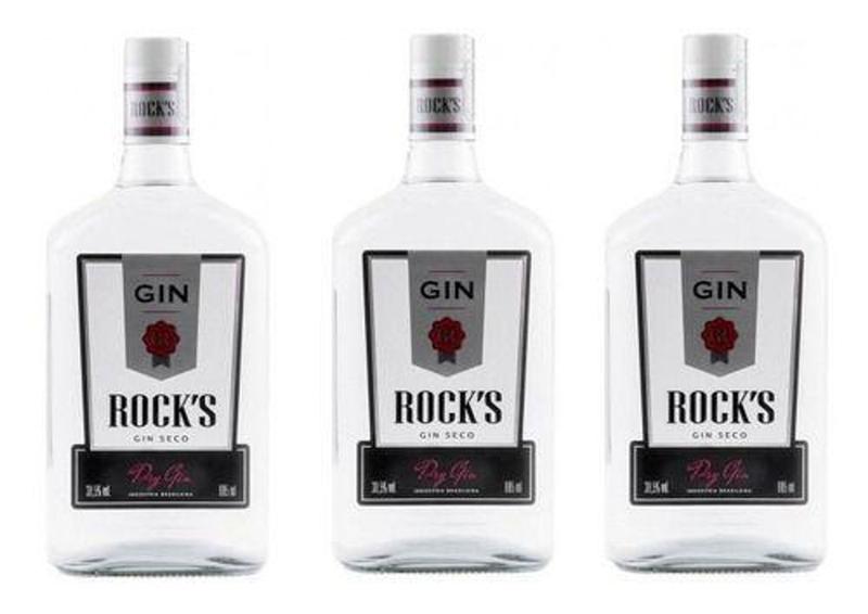 Imagem de Gin Seco Rocks 1 Litro - Kit 3 Garrafas de 1 Litro de Gin Seco Rocks