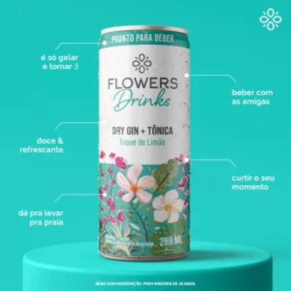 Imagem de Gin Tônica FLOWERS Toque de Limão Lata 269ml (12 Latas)