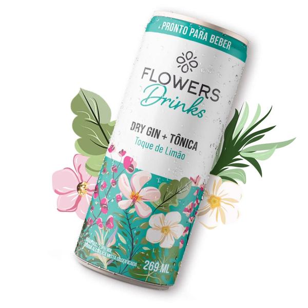 Imagem de Gin Tônica FLOWERS Toque de Limão Lata 269ml (12 Latas)