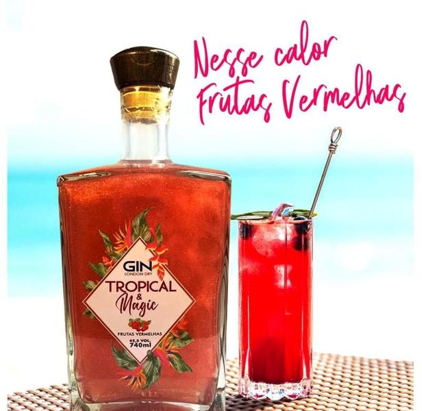 Imagem de Gin Tropical Magic 740 ml Sabor Frutas Vermelhas