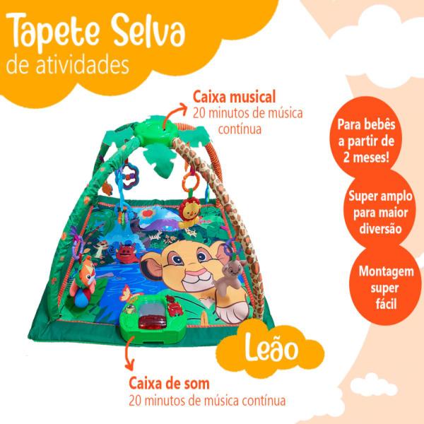 Imagem de Ginásio Atividade Tapete Bebê Selva Leão +Chocalho Educativo