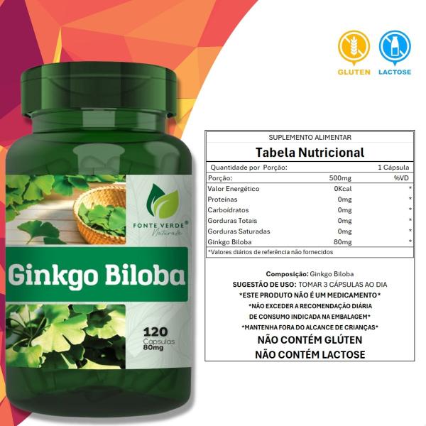 Imagem de Ginkgo Biloba 120 Cáps - Fonte Verde