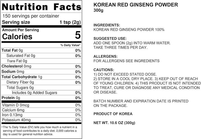 Imagem de Ginseng vermelho em pó Pocheon Coreano 300g Ginsenosídeo com 6 anos de alto teor