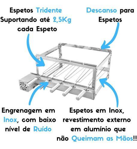 Imagem de Gira Grill Churrasqueira Inox 5 Espetos