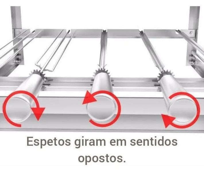 Imagem de Gira Grill Inox 4 Espetos para Churrasqueira