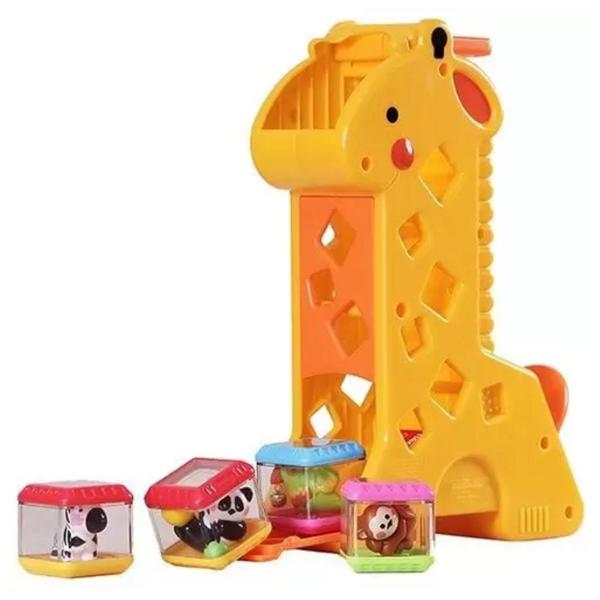 Imagem de Girafa Com Blocos Educativos, Encaixe e Som Fisher Price Mattel - 027084033953