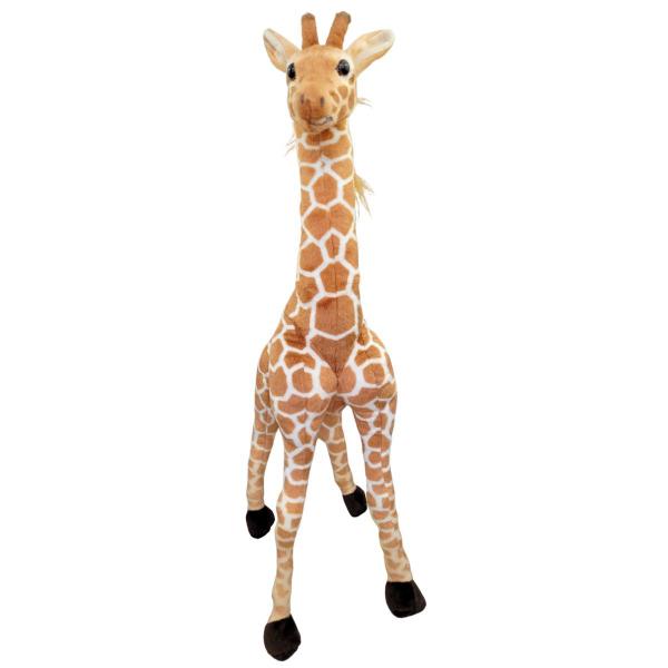 Imagem de Girafa de Pelúcia Realista Grande 80cm Safari Articulada