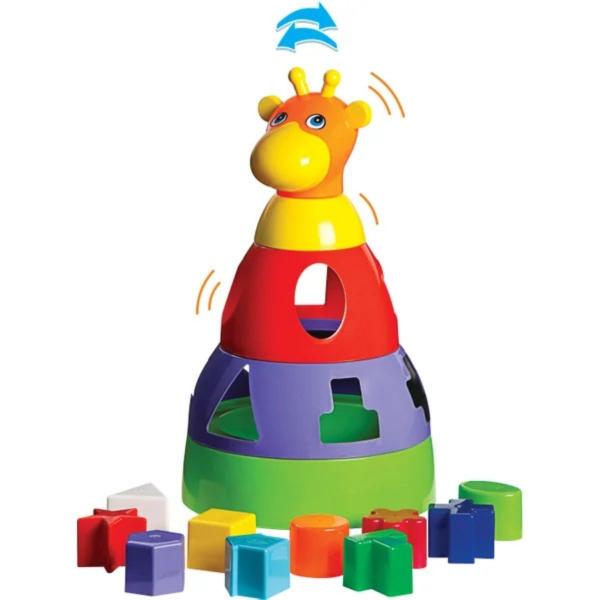 Imagem de Girafa Didática Brinquedo Educativo Formas Geométricas