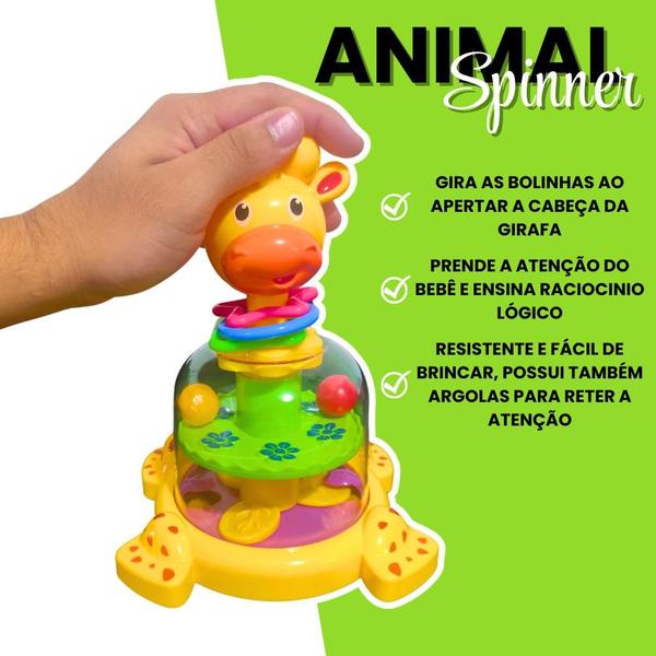 Imagem de Girafa Giratória Baby 6 Meses Para Beber Brincar Spinner Brinquedo Educativo Infantil