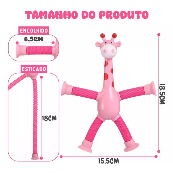 Imagem de Girafas Pop It Led Estica Gruda Melman Ventosa Anti Stress