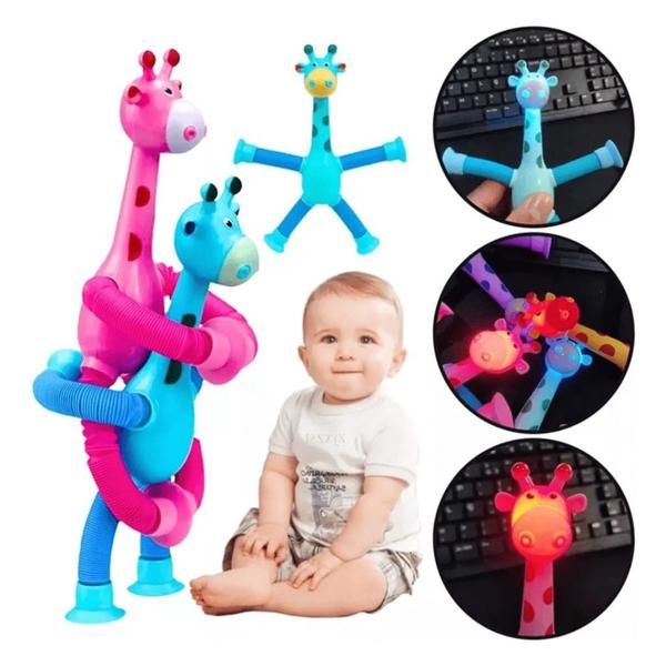 Girafas Pop It Tubo Led Estica E Gruda Montessori Magic Unid - Brincs Imagem de Girafas Pop It Tubo Led Estica E Gruda Montessori Magic Unid