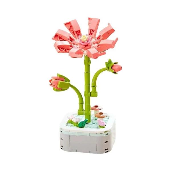 Imagem de Girassol Tulipa Vaso De Plantas Blocos De Construção Flor Perfumada Quebra-cabeça Brinquedos