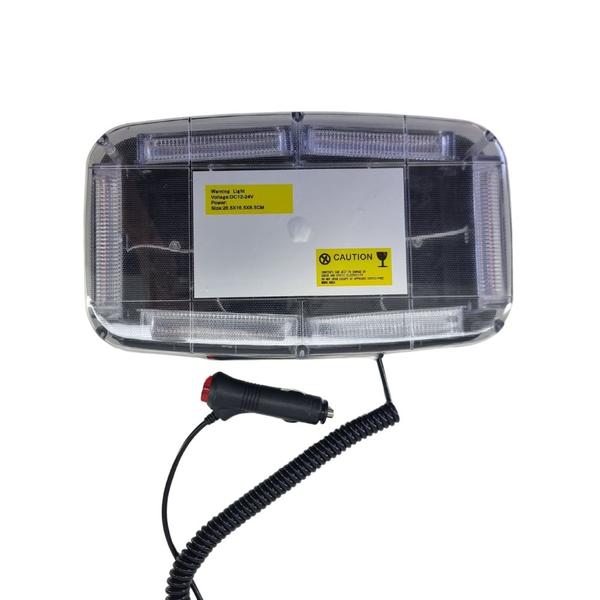 Imagem de Giroflex De Led Ambar 12V e 24V 72 LEDs Retangular com Imã