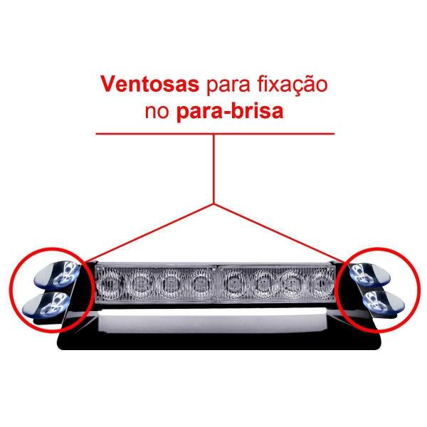 Imagem de Giroflex Giroled Flash Interno Para-Brisa Estrobo ul Verm