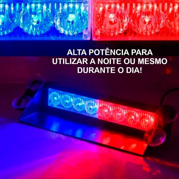 Imagem de Giroflex Led Enfeite Parabrisa Carro Rotolight Viatura Policial 12v