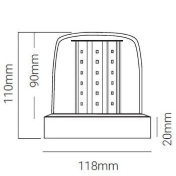 Imagem de GiroLED Âmbar 10W 12/24V 54 LEDs Fixação Parafuso