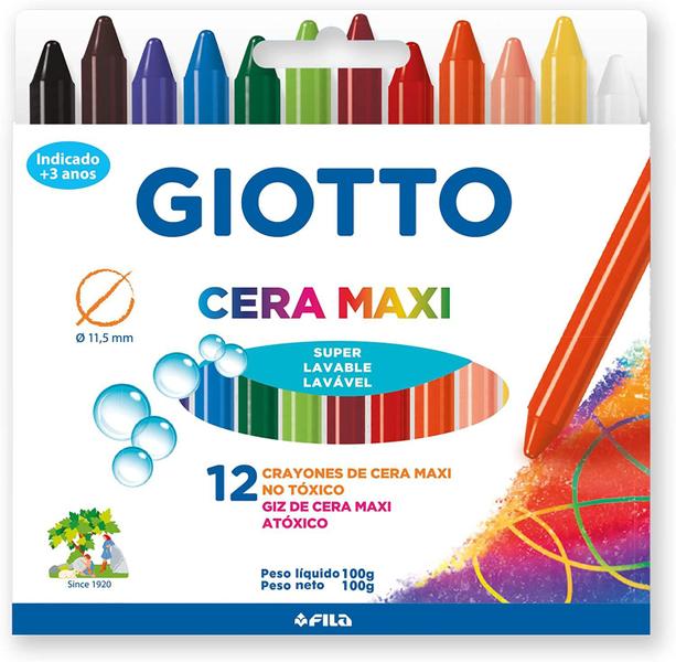 Imagem de Giz de cera Giotto maxi com 12 cores
