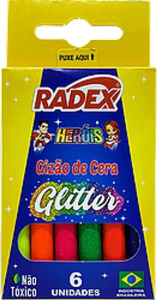 Imagem de Giz de cera glitter com 6 cores radex