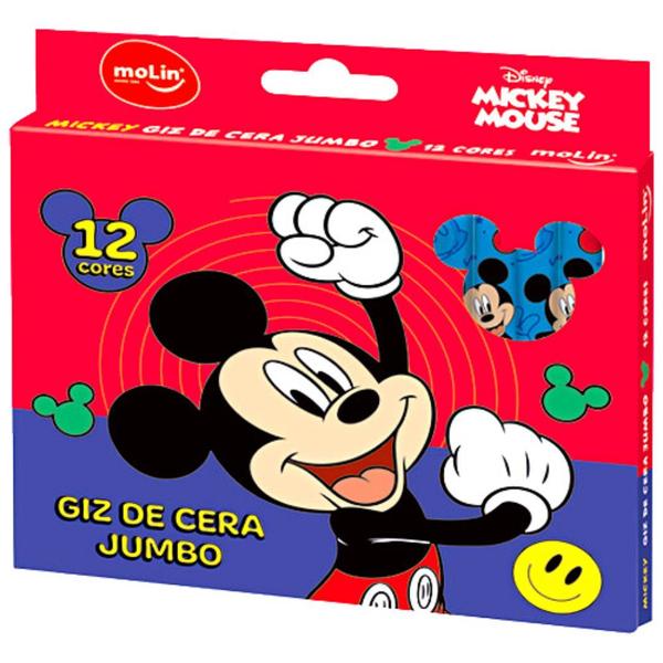 Imagem de Giz de Cera Jumbo 12 Cores Mickey Mouse - Molin