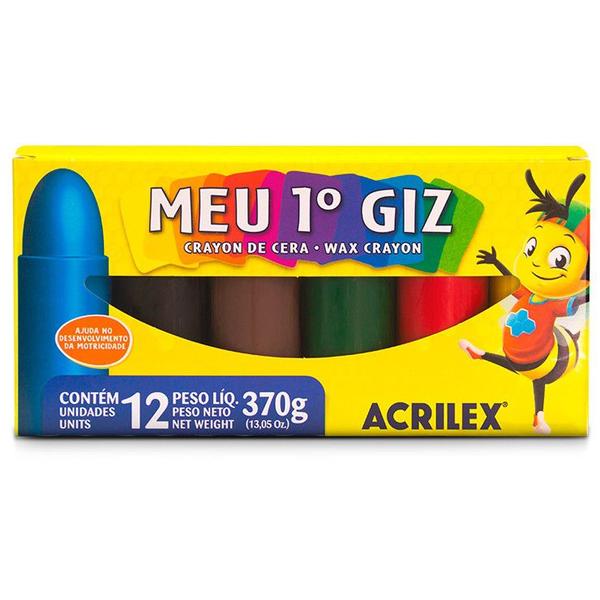 Imagem de Giz de cera Meu 1º Giz Acrilex 6 unidades