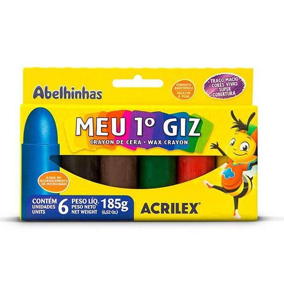 Imagem de Giz de Cera Meu 1º Giz com 6 Cores - Acrilex