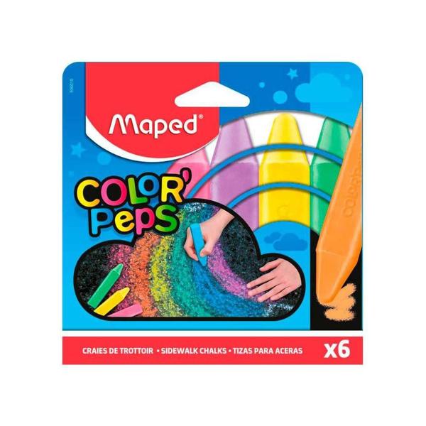 Imagem de Giz de Chão Color'Peps Com 6 Cores MAPED