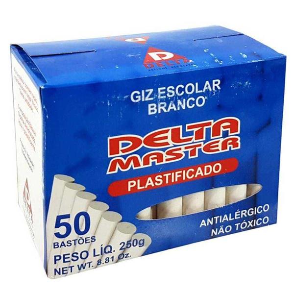 Imagem de Giz escolar branco plastificado 50un koala