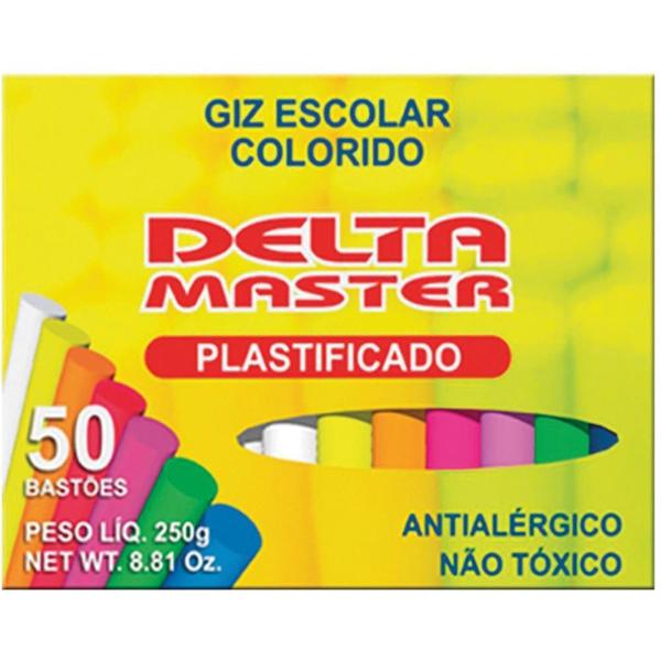 Imagem de Giz Escolar Color 30CXSX50UN Plastif