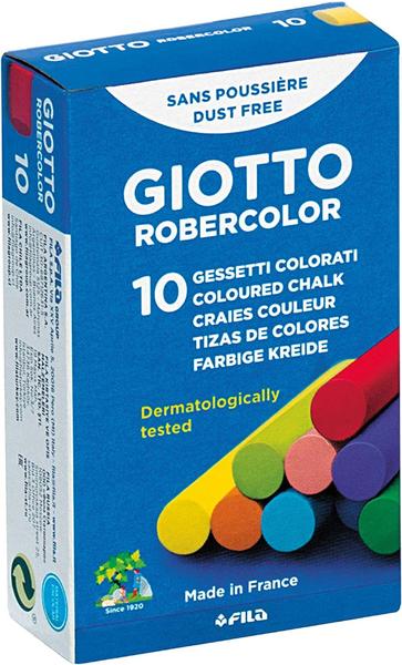 Imagem de Giz escolar Giotto robercolor colorido com 10 giz