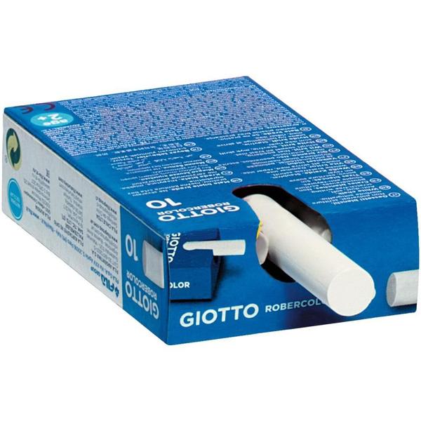 Imagem de Giz Escolar Plastificado Giotto Branco - Caixa com 10 Unidades