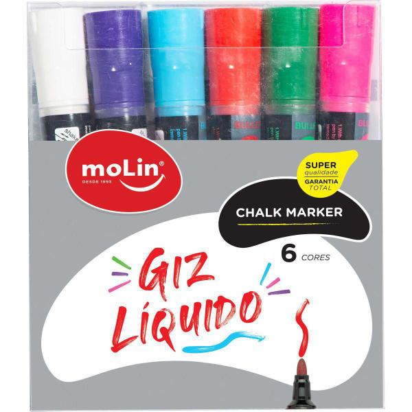 Imagem de Giz Liquido Permanente Chalk Marker 6Cores