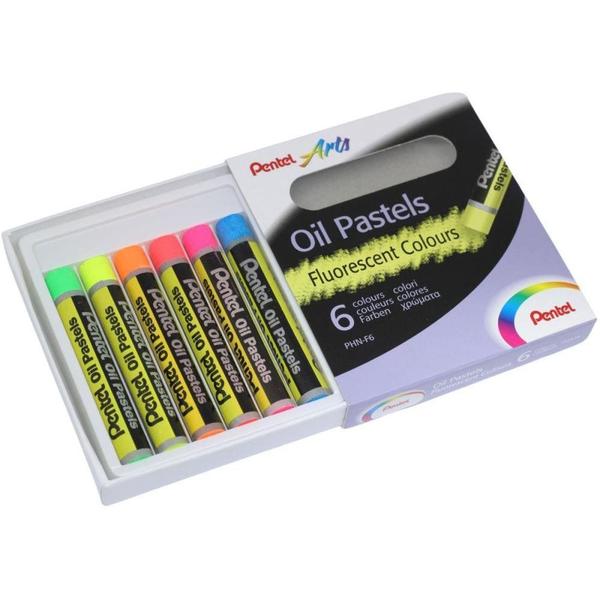 Imagem de Giz Pastel Oleoso 6 Cores Fluorescentes