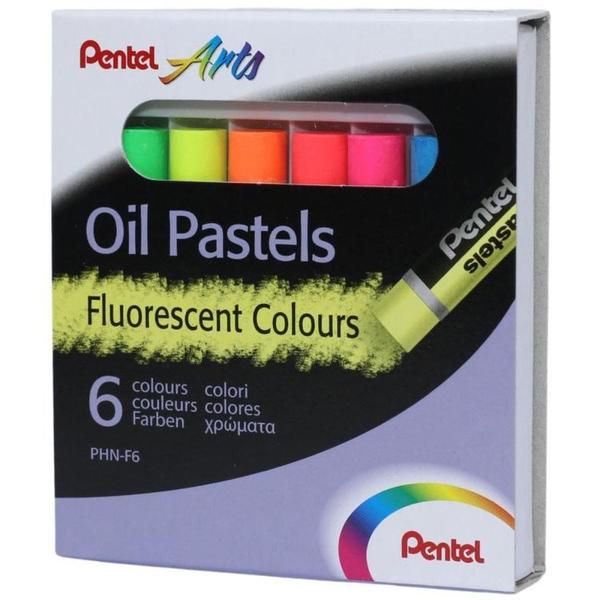 Imagem de Giz Pastel Oleoso 6 Cores Fluorescentes