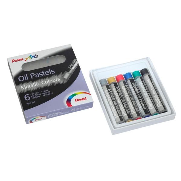 Imagem de Giz Pastel Oleoso Cores Metálicas - Pentel