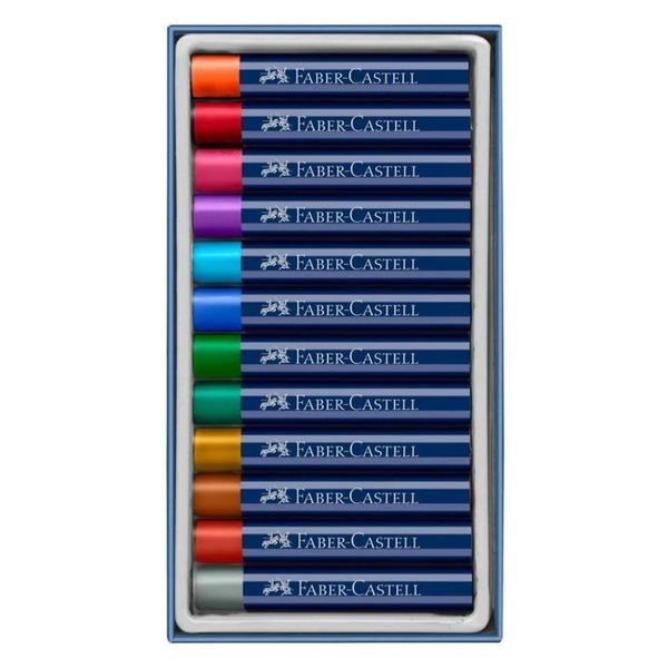 Imagem de Giz Pastel Oleoso Faber Castell 12 Cores Metálicas