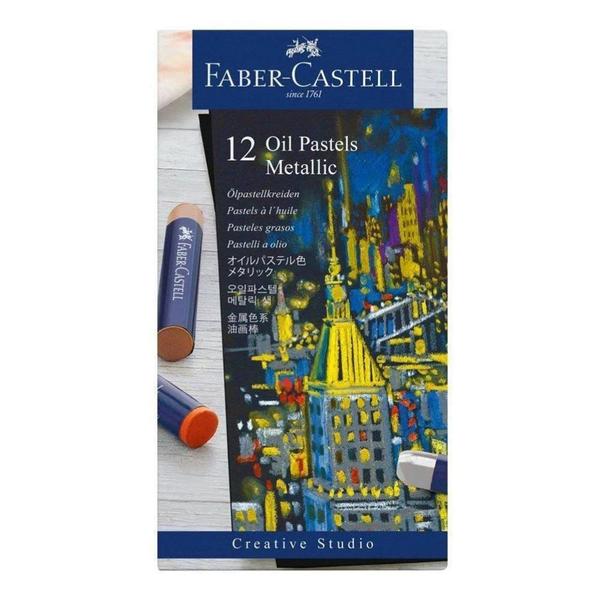 Imagem de Giz Pastel Oleoso Faber Castell 12 Cores Metálicas